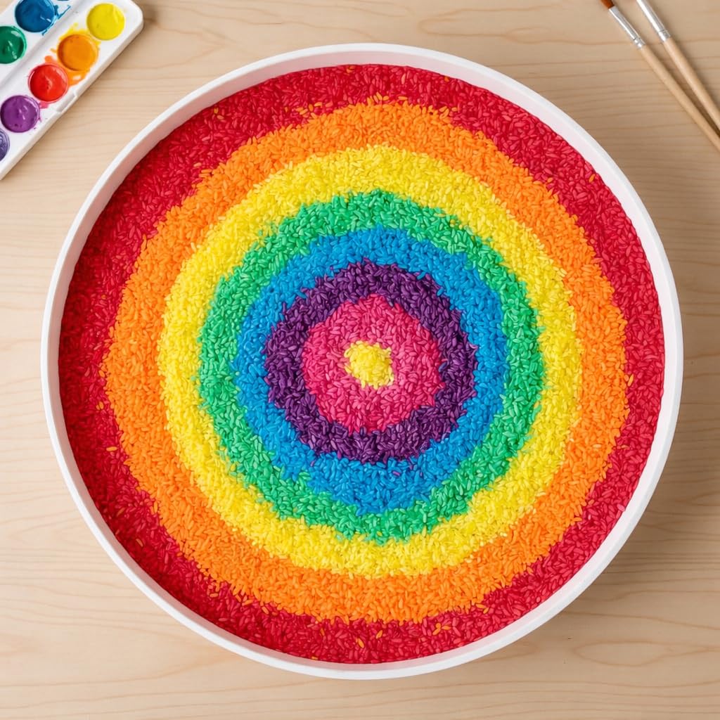 NISH Rainbow Sensory Rice| Sensory Play| Open Ended| Fine Motor